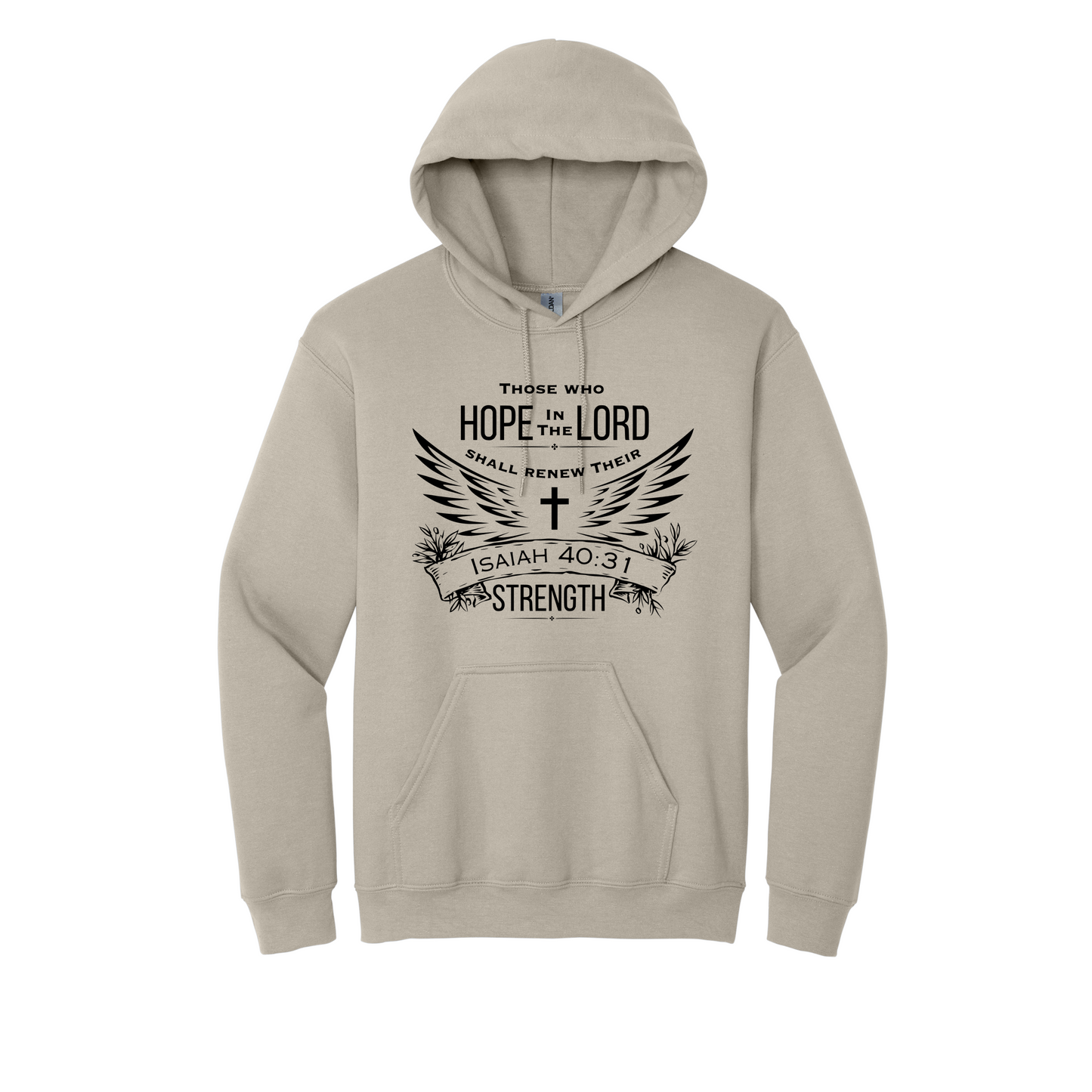 Hope in the Lord Christian Hoodie - Sand