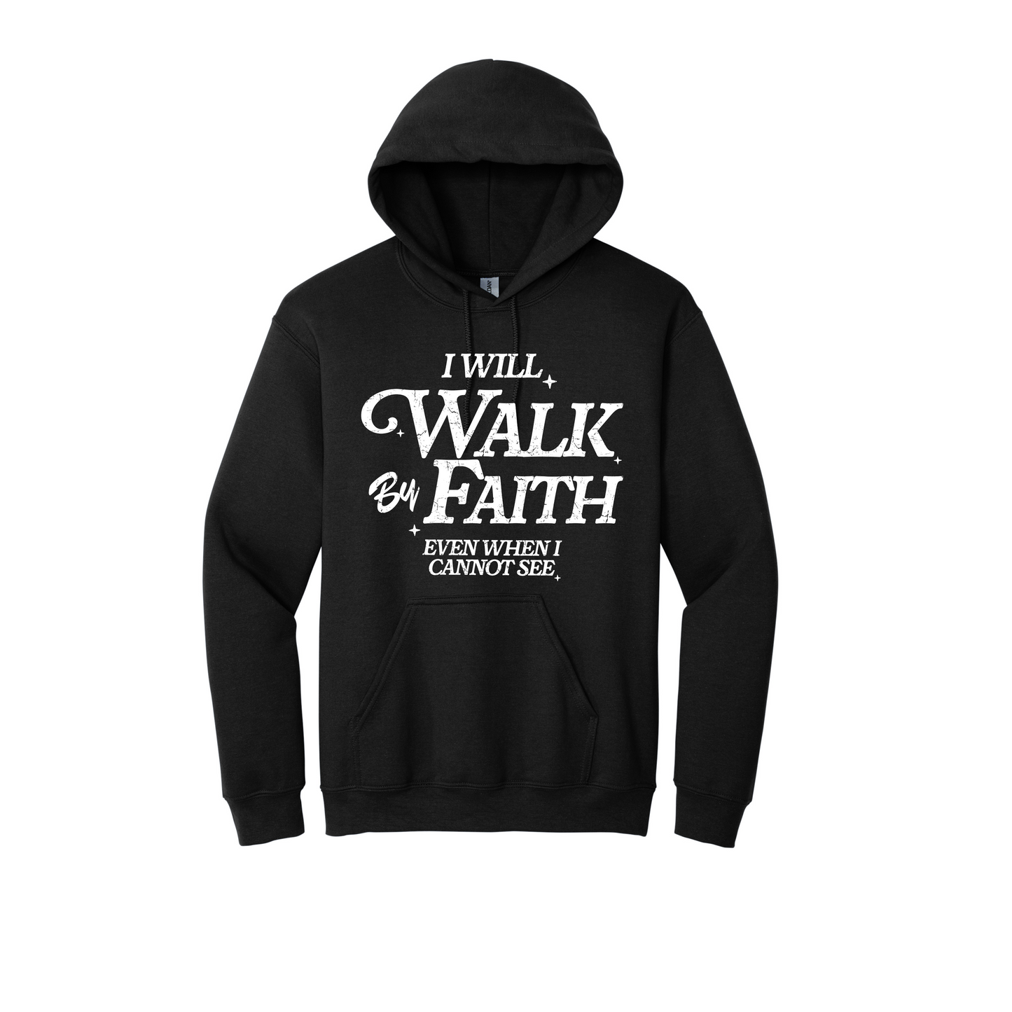 Walk by Faith Christian Hoodie - Black