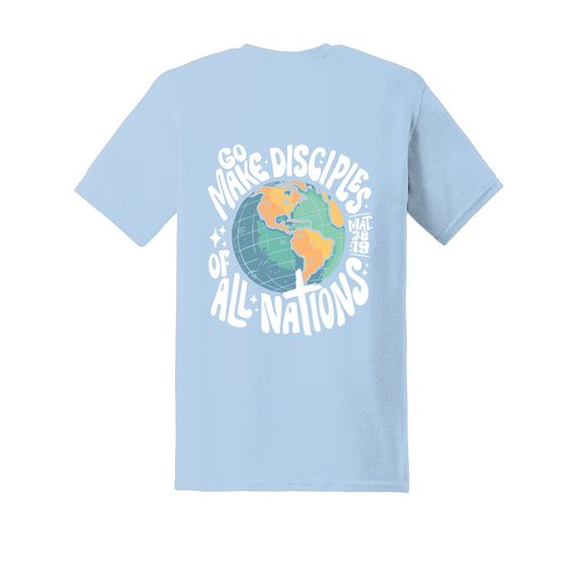 Matthew 28:19 Christian Tshirt - Light Blue