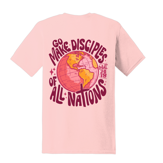 Matthew 28:19 Christian Tshirt - Pink